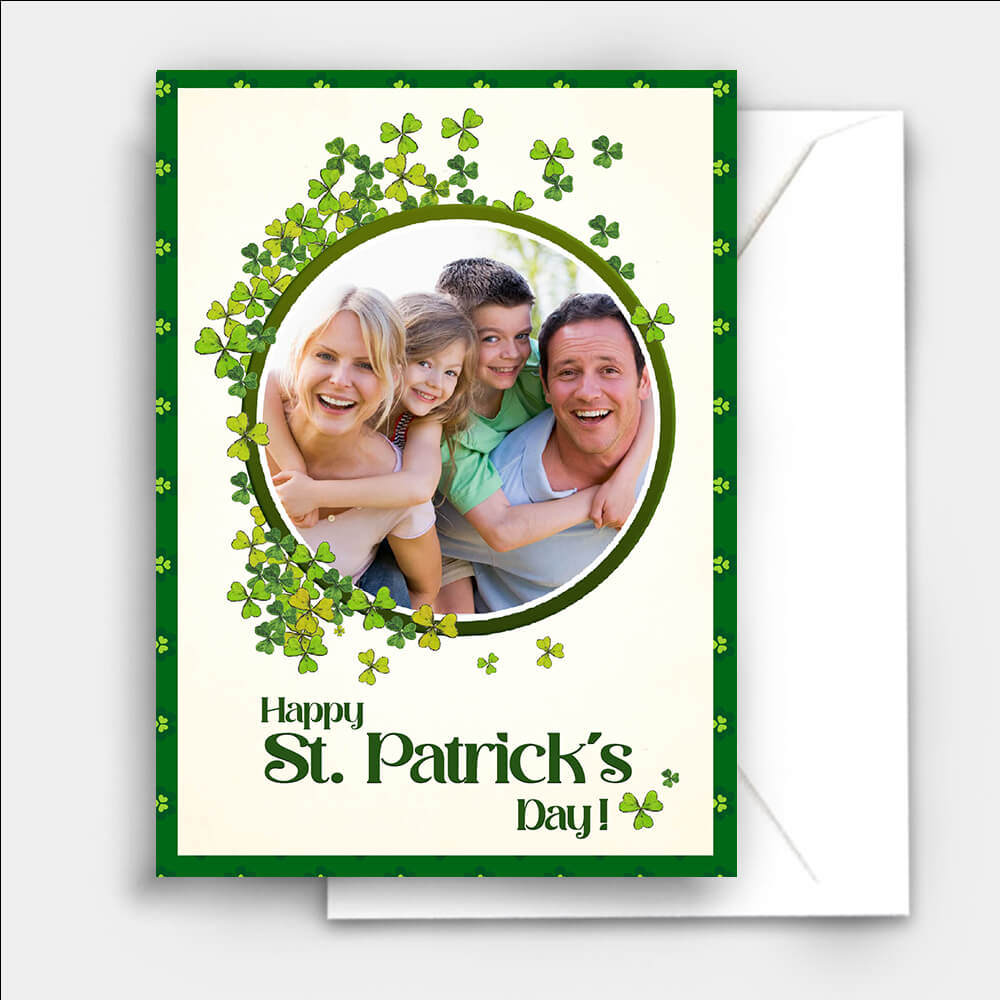 Circle Frame St. Patrick&#39;s Day Cards Custom Photo Postcard 5x7