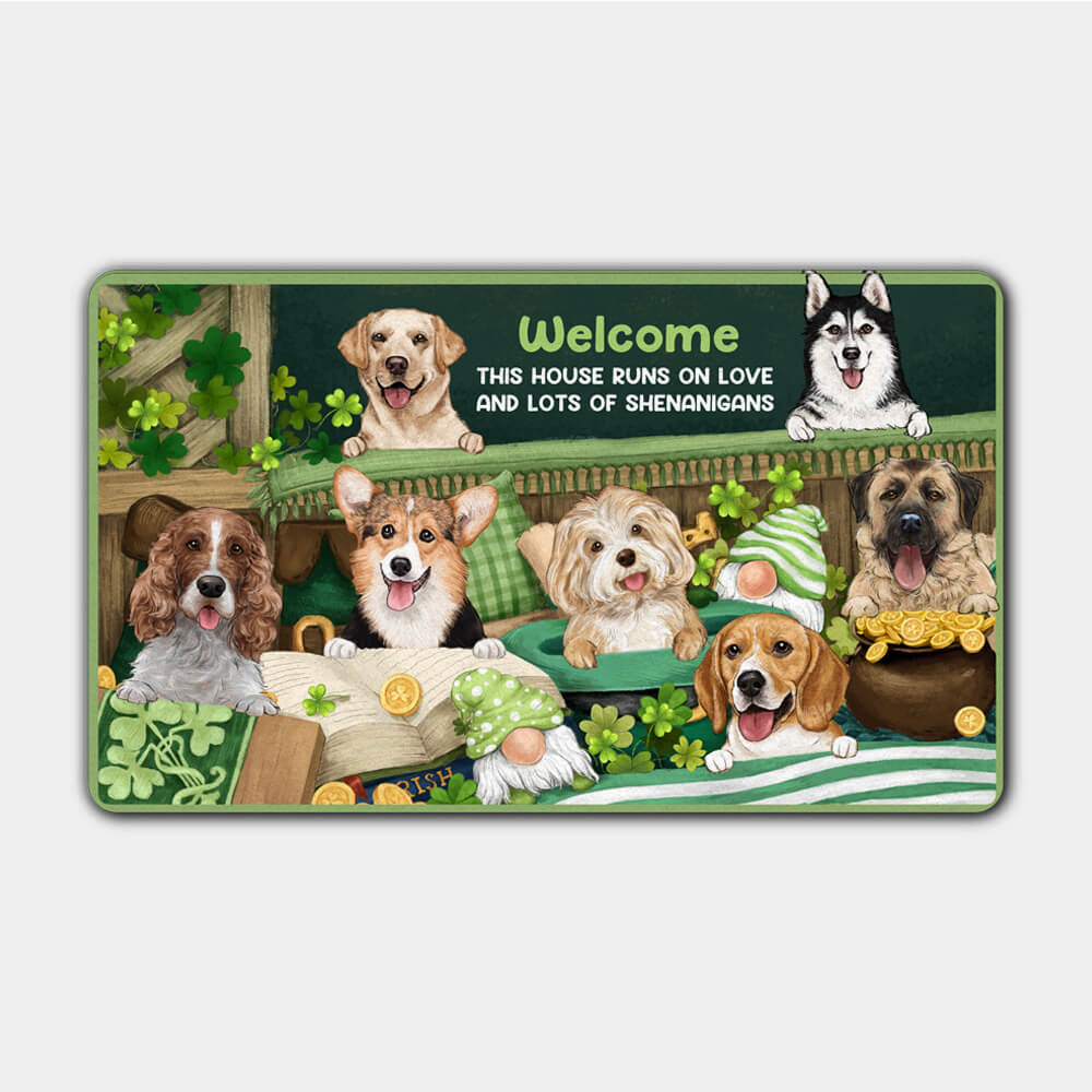 Custom St. Patrick&#39;s Day Doormat Gift for Dog Cat Owners