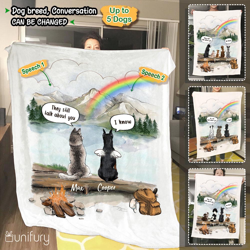 Custom Dog Memorial Blanket - They still talk about you | Unifury
