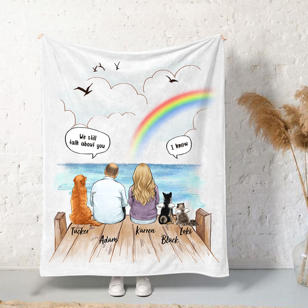 Dog Memorial Gifts Fleece Blanket Still Talk About You