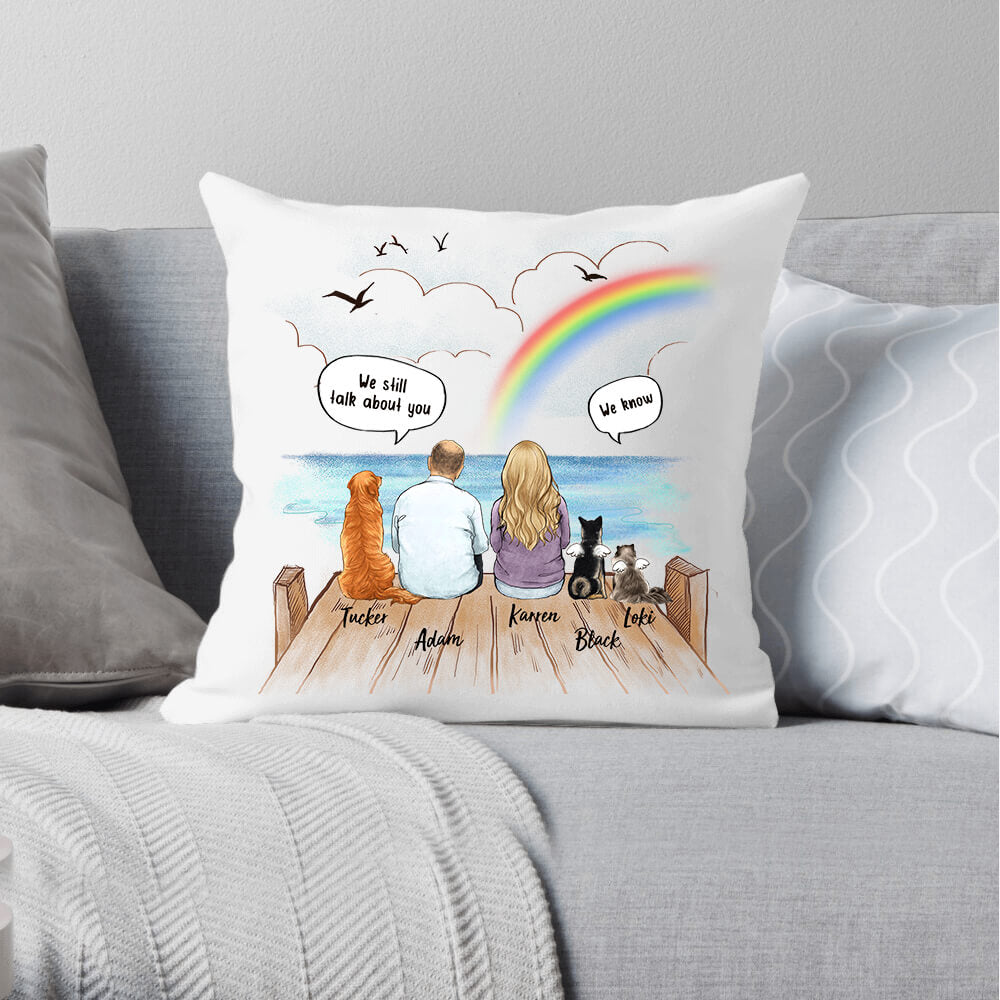 Dog Memorial Gifts Throw Pillow Still Talk About You