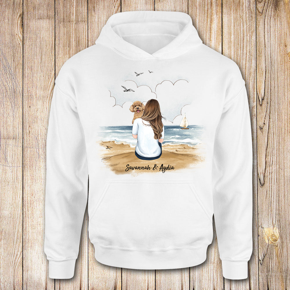 Personalized hoodie gifts for dog lovers - Dog Mom - Beach