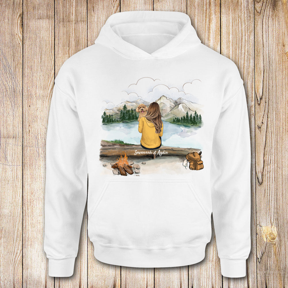 Personalized hoodie gifts for dog lovers - Dog Mom - Mountain Hiking