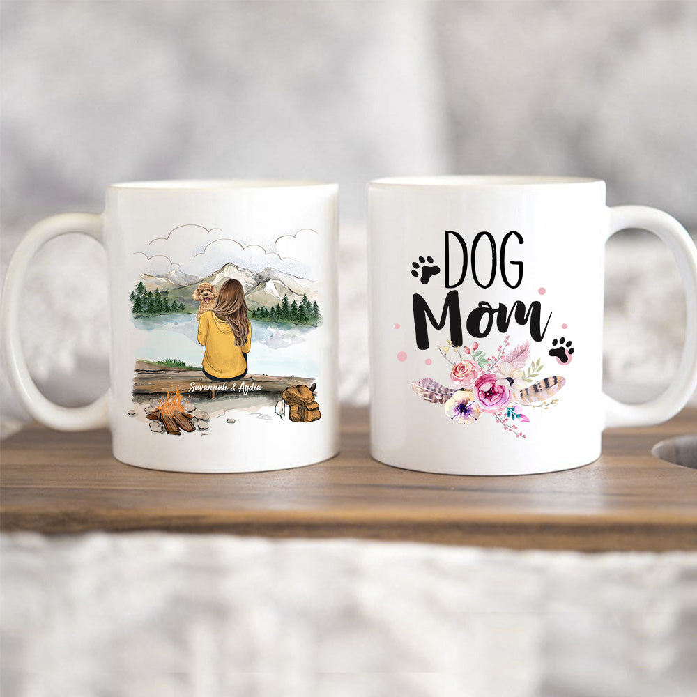 Personalized Coffee Mug Gifts For Dog Lovers - Dog Mom - Mountain - Hiking