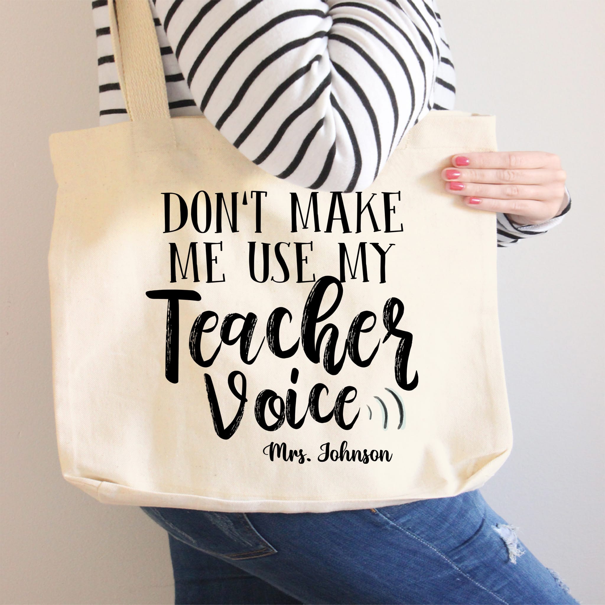 Personalized Canvas Tote Bag Teacher Gift | Unifury - Unifury