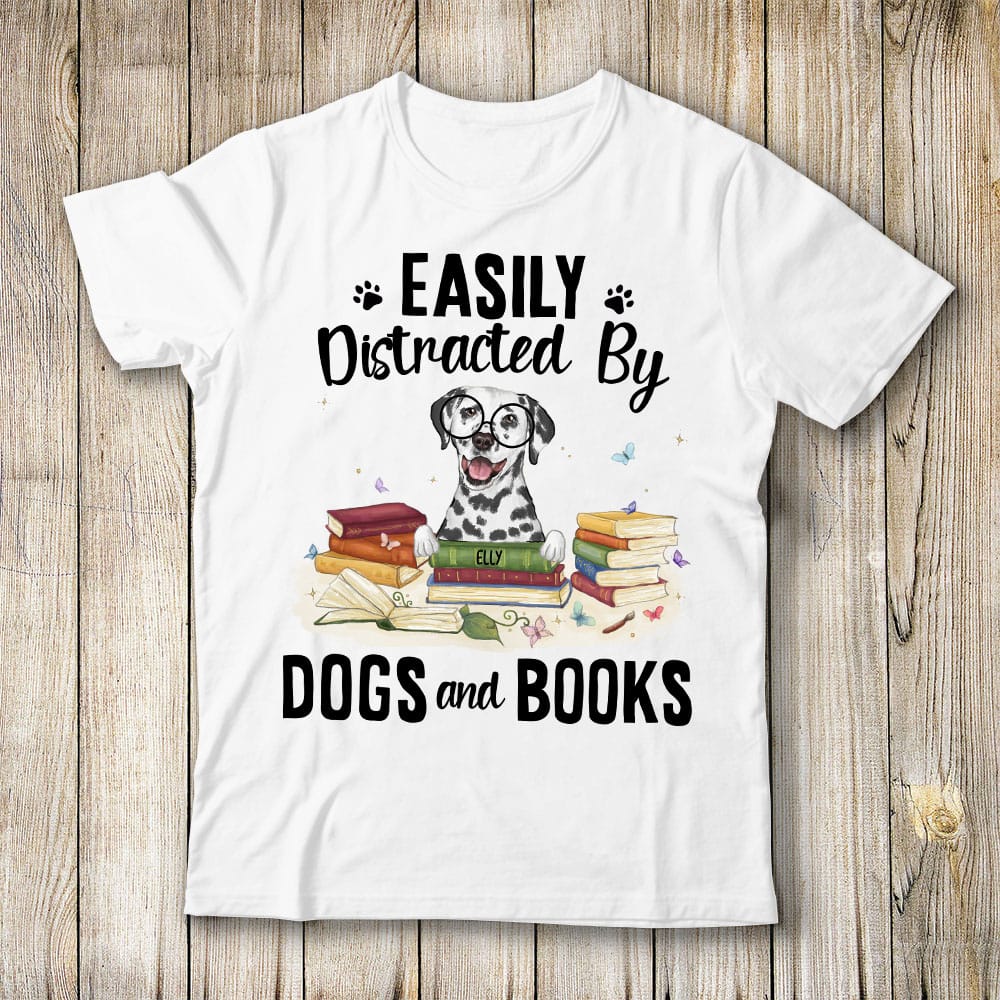 Personalized T-shirt gift for dog lovers - Dogs &amp; Books