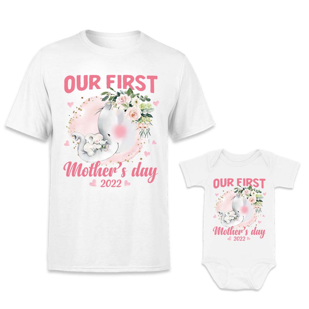 Elephant Mom T-shirt - Our First Mothers Day T-shirt - First Mothers Day Gifts