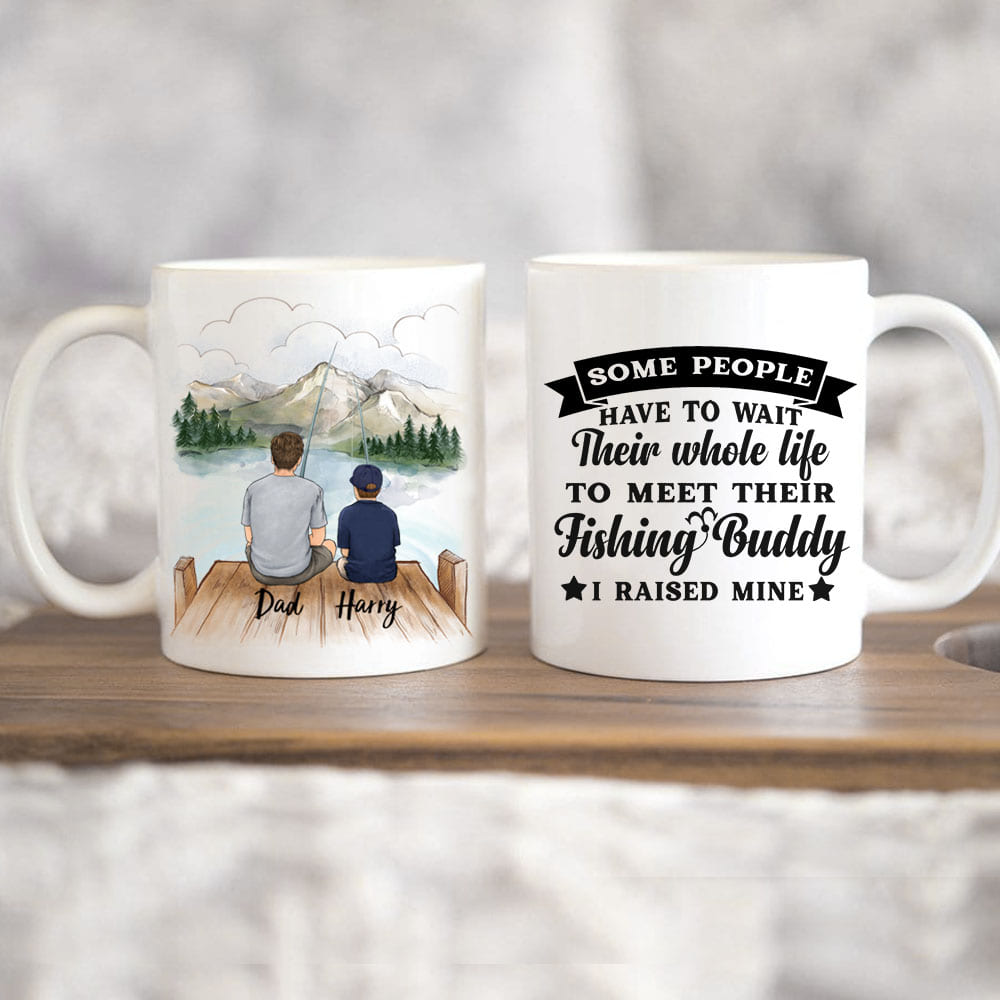 Personalized coffee mug gifts for dad - Father and Son - Fishing