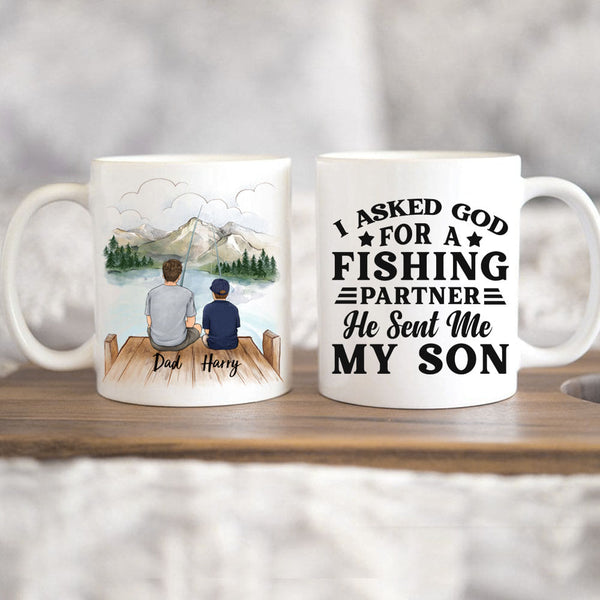 Personalized coffee mug gifts for dad - Father and Son - Fishing - Unifury