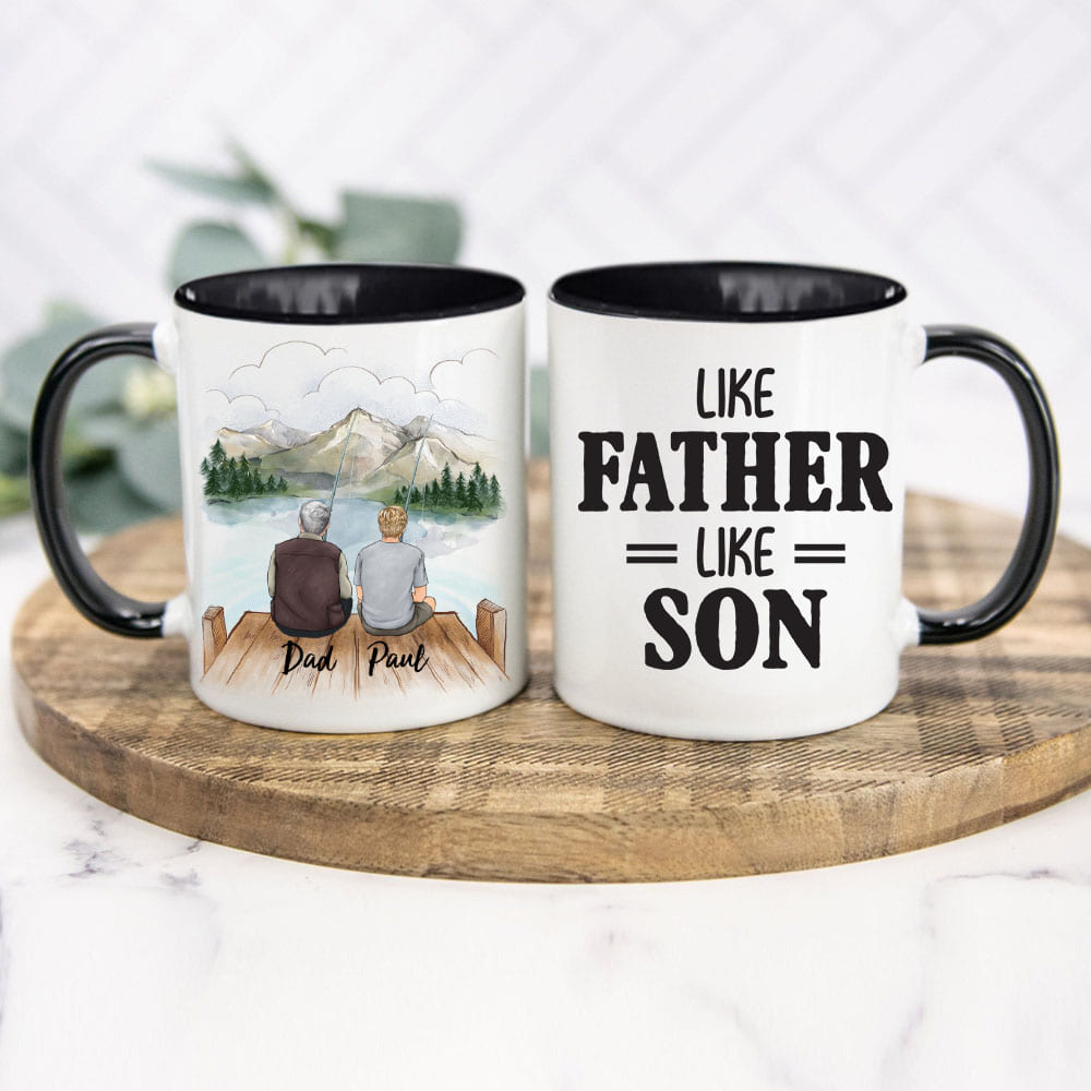 Personalized Father&#39;s day accent mug gifts for dad  - Father and Son - Fishing