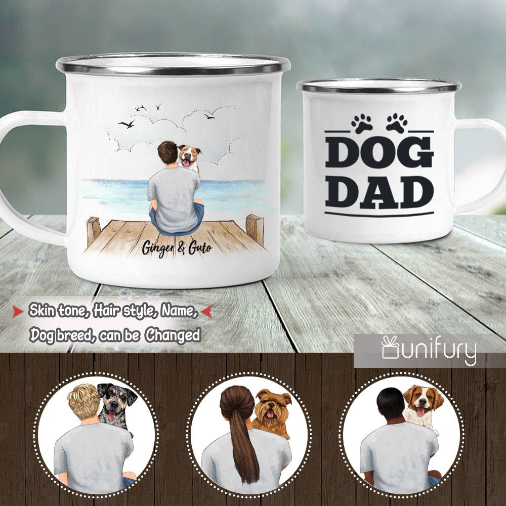 Personalized gifts for dog lovers campfire mug - Dog Dad - Wooden Dock