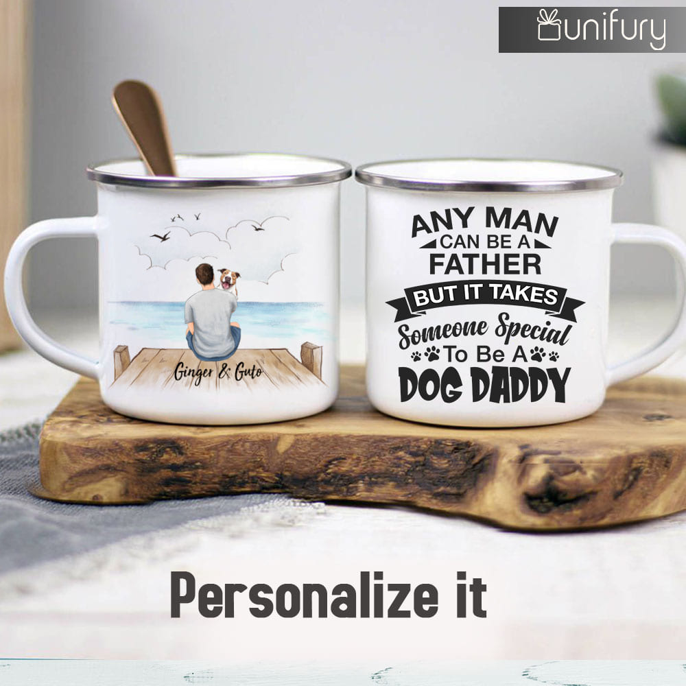 Personalized gifts for dog lovers campfire mug - Dog Dad - Wooden Dock