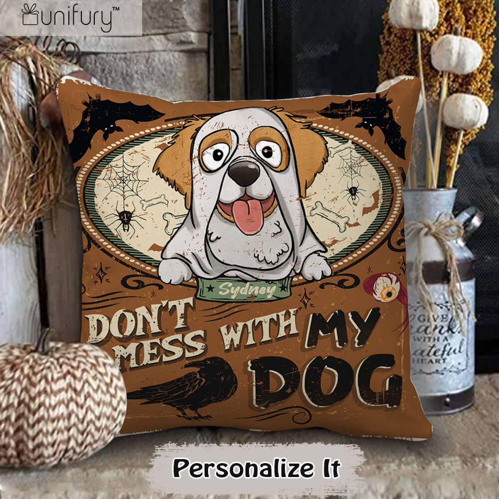 Personalized custom dog & cat Halloween Throw Pillow - Unifury