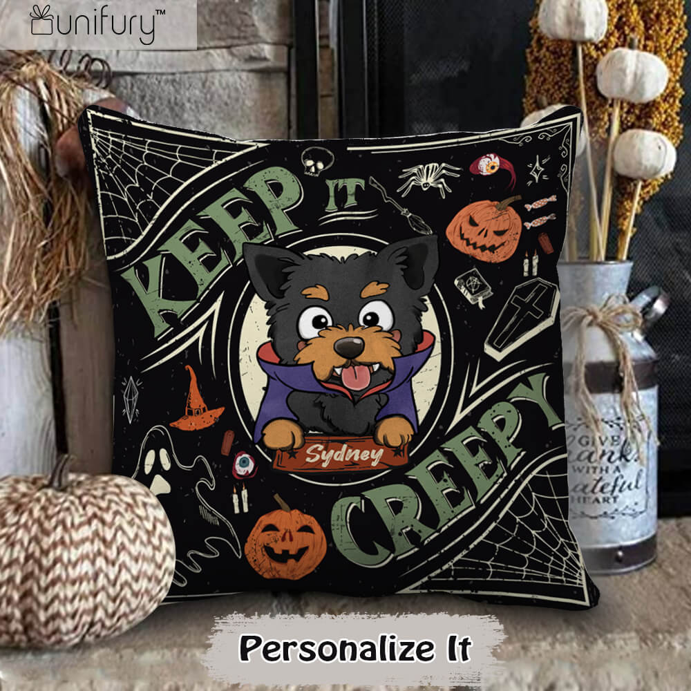 Personalized Halloween Throw Pillow gifts for dog lovers - Keep It Creepy