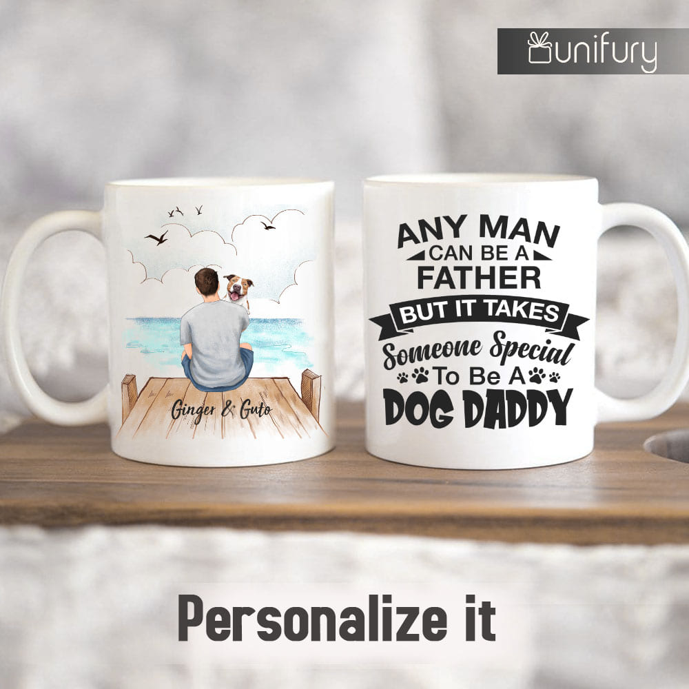 Personalized Coffee Mug Gifts For Dog Lovers - Dog Dad - Wooden Dock
