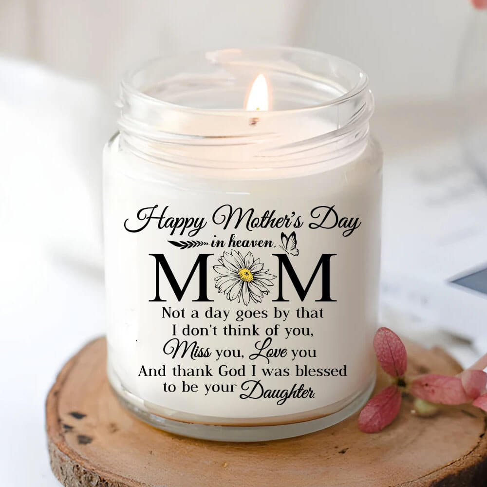 Personalized memorial gifts Soy Wax Candle - Happy Mother’s Day in heaven