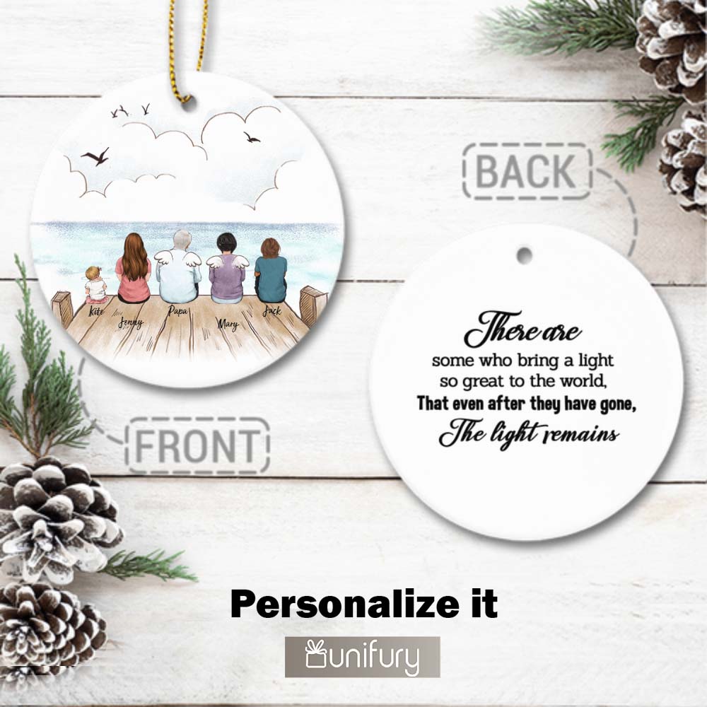 Personalized Memorial Christmas Ceramic Ornaments for lost loved one (2 sides 2 designs) - Custom Sayings
