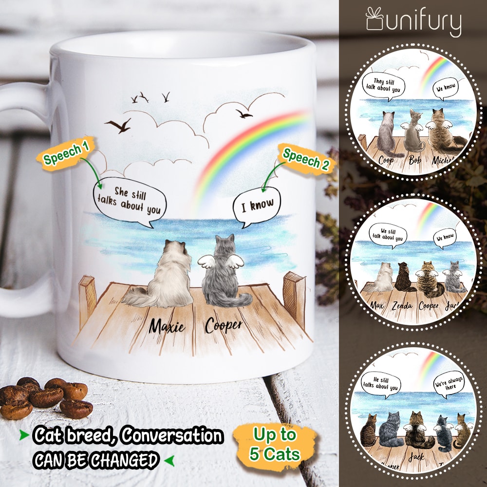Personalized cat memorial Coffee Mug | They still talk Cat Mug| Unifury