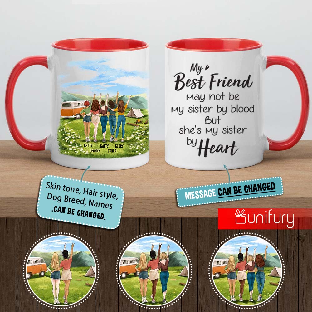 Personalized best friend birthday gifts Accent Mug - Summer Camping