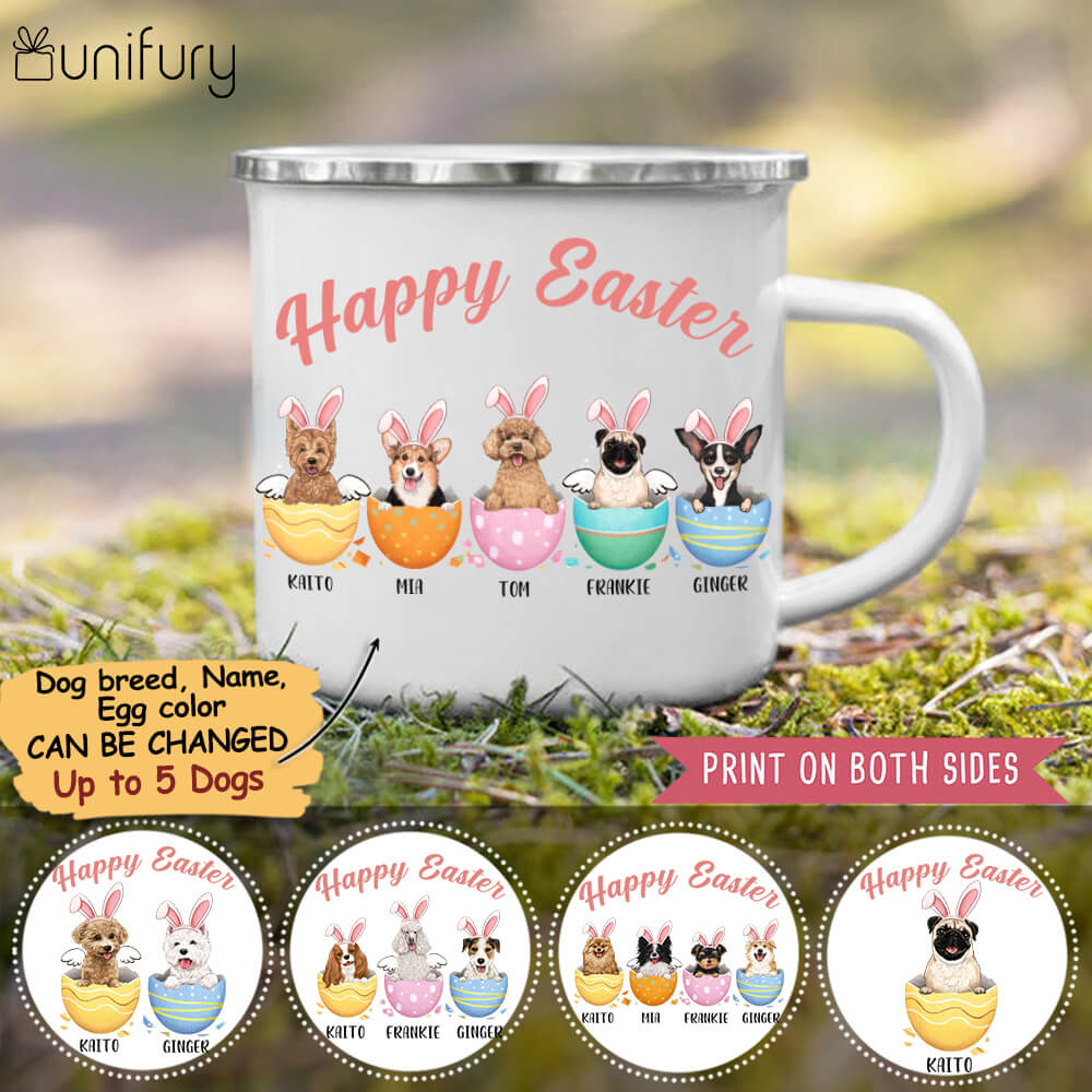 Personalized gifts for dog lovers campfire mug - Easter egg