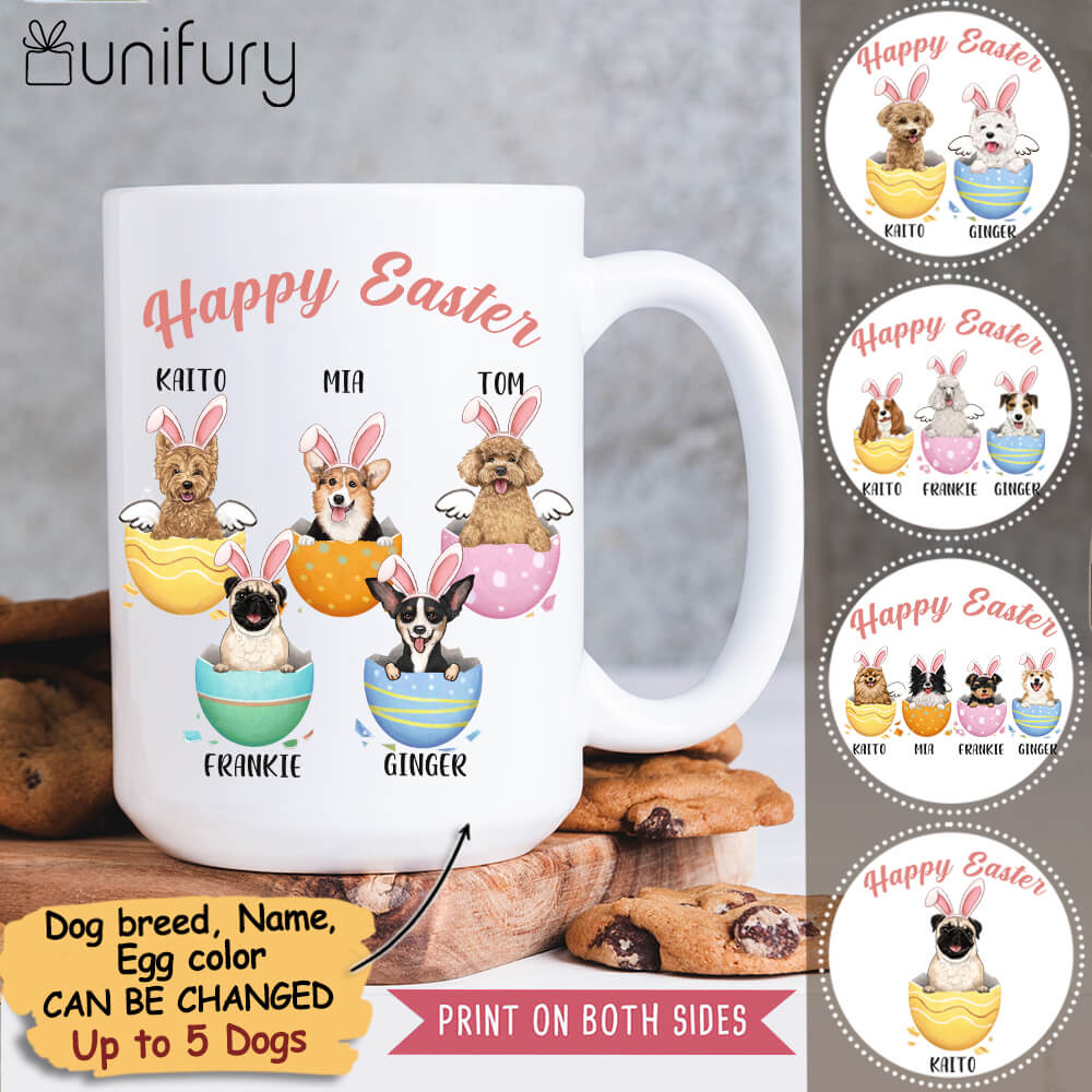 Personalized Coffee Mug Gifts For Dog Lovers - Easter Egg