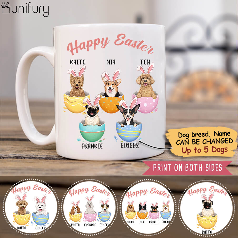 Personalized Coffee Mug Gifts For Dog Lovers - Easter Egg