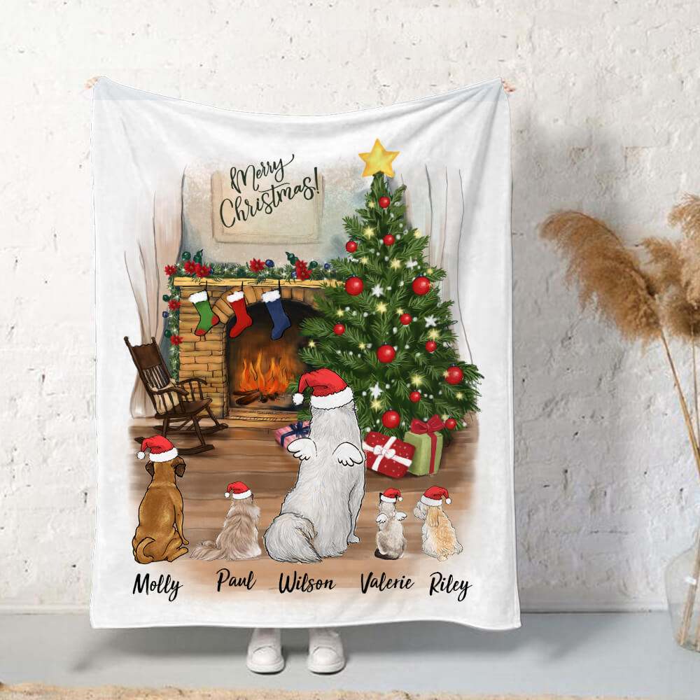 Personalized Dog Cat Christmas Blanket