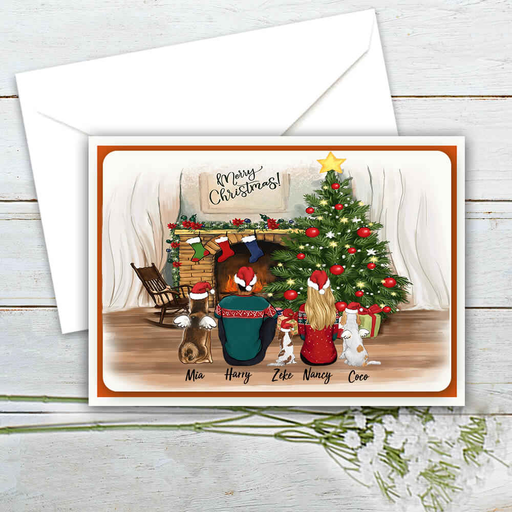 Personalized Christmas card postcards