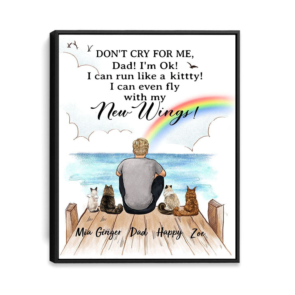 Personalized cat memorial gifts framed canvas - Don&#39;t Cry For Me