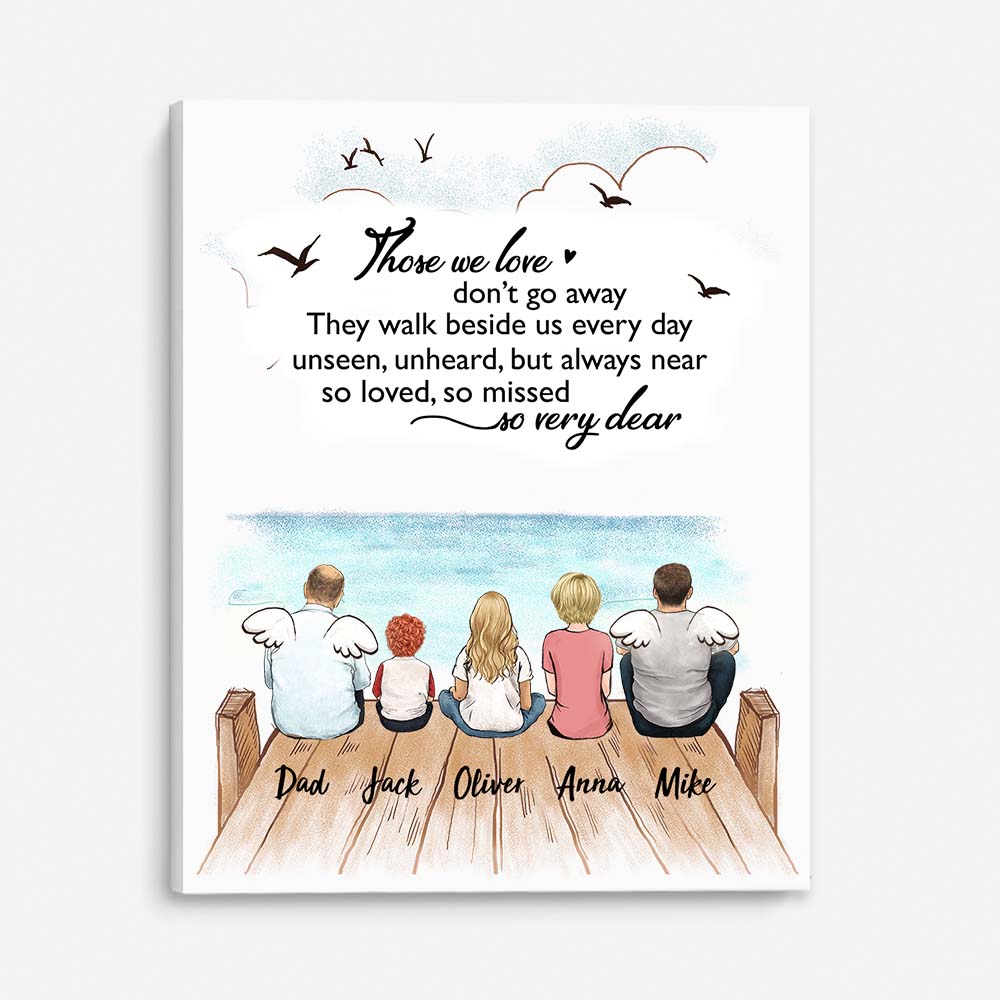 Personalized Memorial Gifts Canvas Print - Family Up To 5 People - Those we love don‘t go away