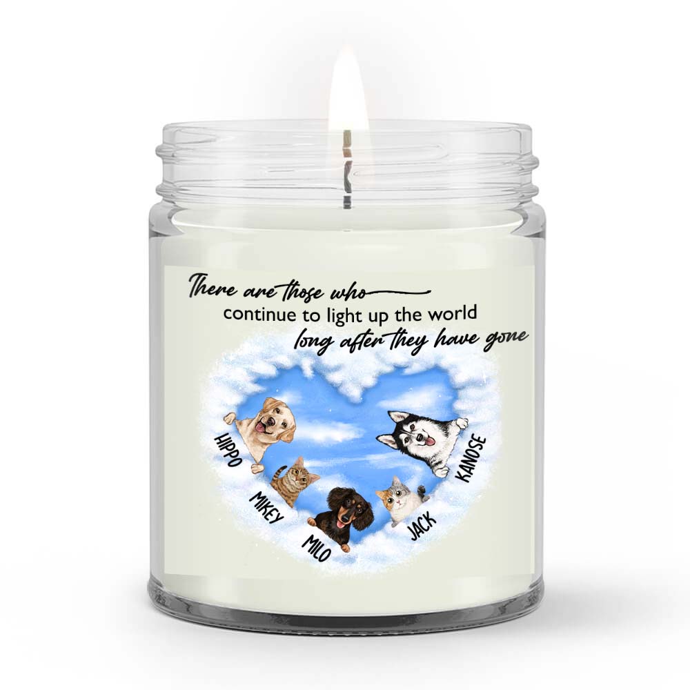 Personalized Dog Memorial Soy Wax Candle gifts for dog cat lovers - Heaven