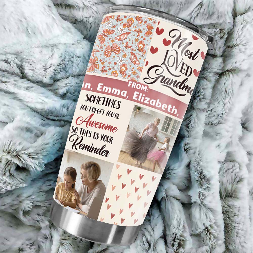 Personalized Fat Tumbler Gift For Grandma - Photo collapse