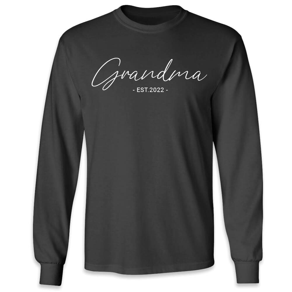 Grandma Est. 2022 Long Sleeve T-shirt - Grandma Shirts For Women Grandma Gifts black