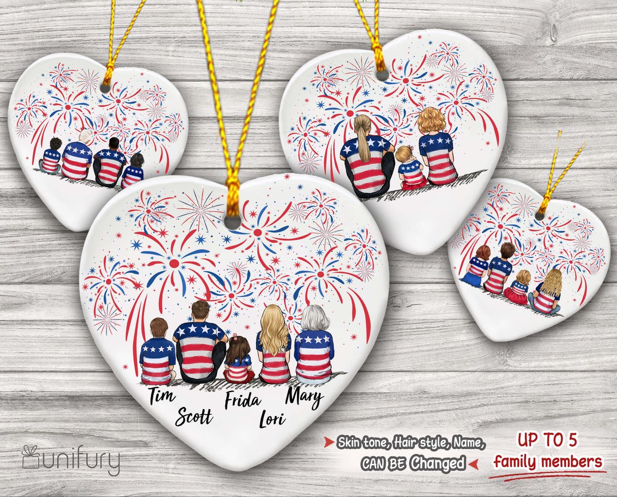 Personalized Whole Family 4th Of July Ornament 
