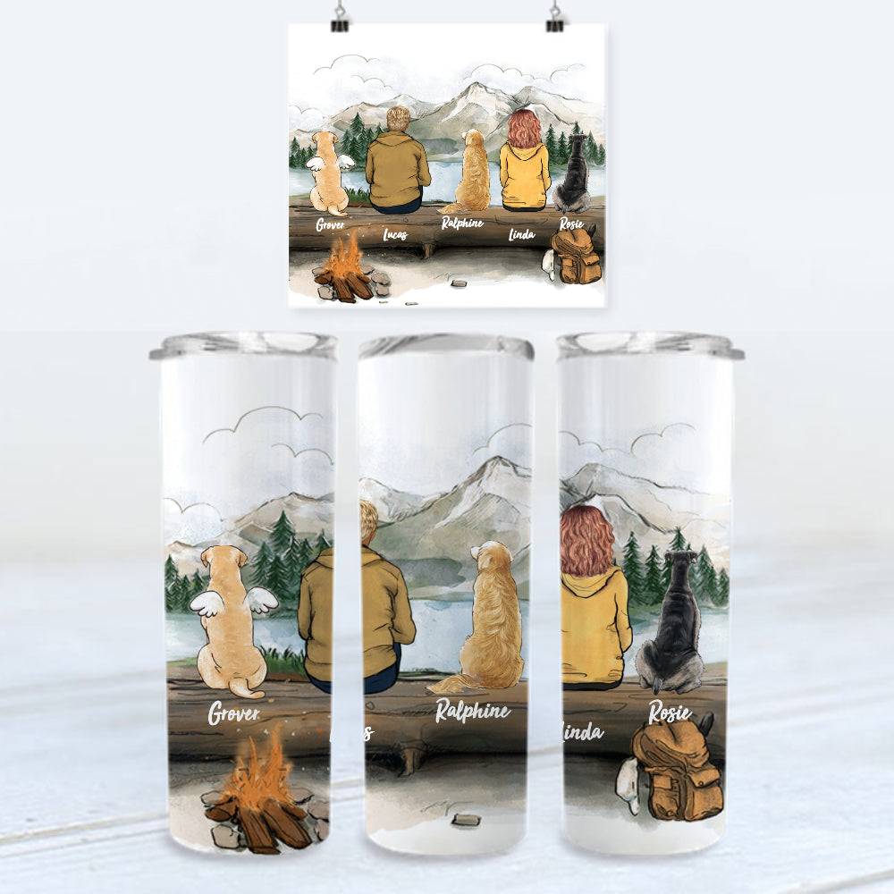 Personalized 20oz Skinny Tumblers for Dog Lovers - Mountain