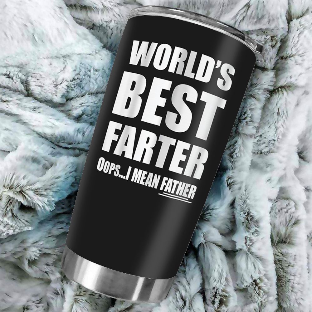 Personalized Fat Tumbler Gift - Daddy&#39;s little shit - World&#39;s Best Farter I Mean Father
