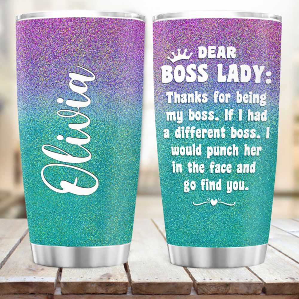 Personalized Fat Tumbler Gift - Dear Boss Lady