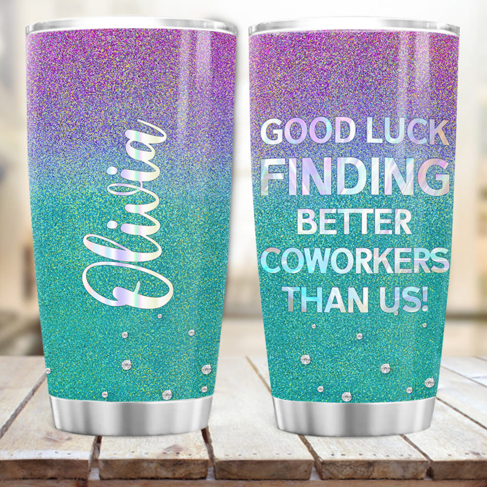Personalized Glitter Fat Tumbler Gift - Good luck finding
