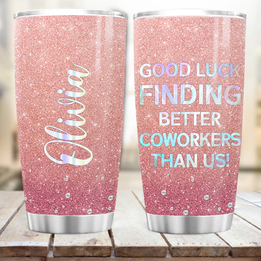 Personalized Glitter Fat Tumbler Gift - Good luck finding