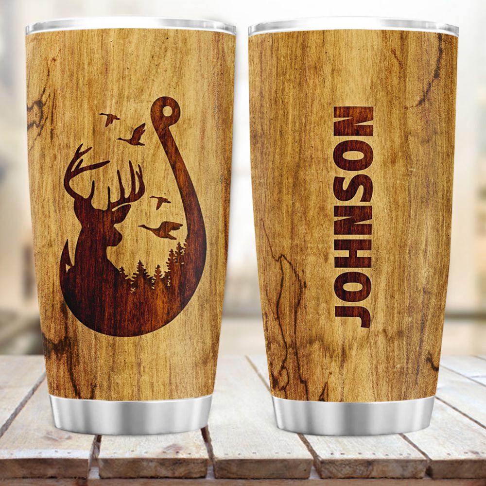 Personalized Fat Tumbler Gift - Hunting and fishing