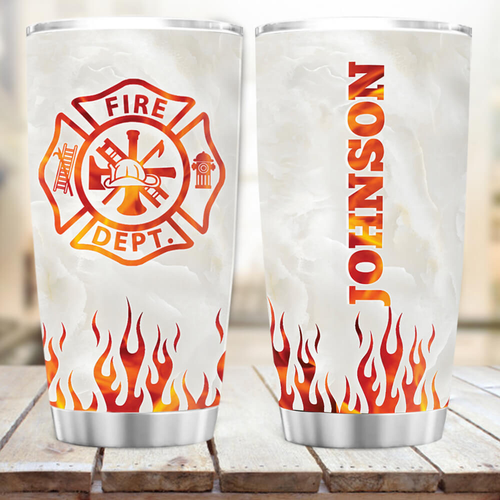 Personalized Fat Tumbler Gift - Fire department