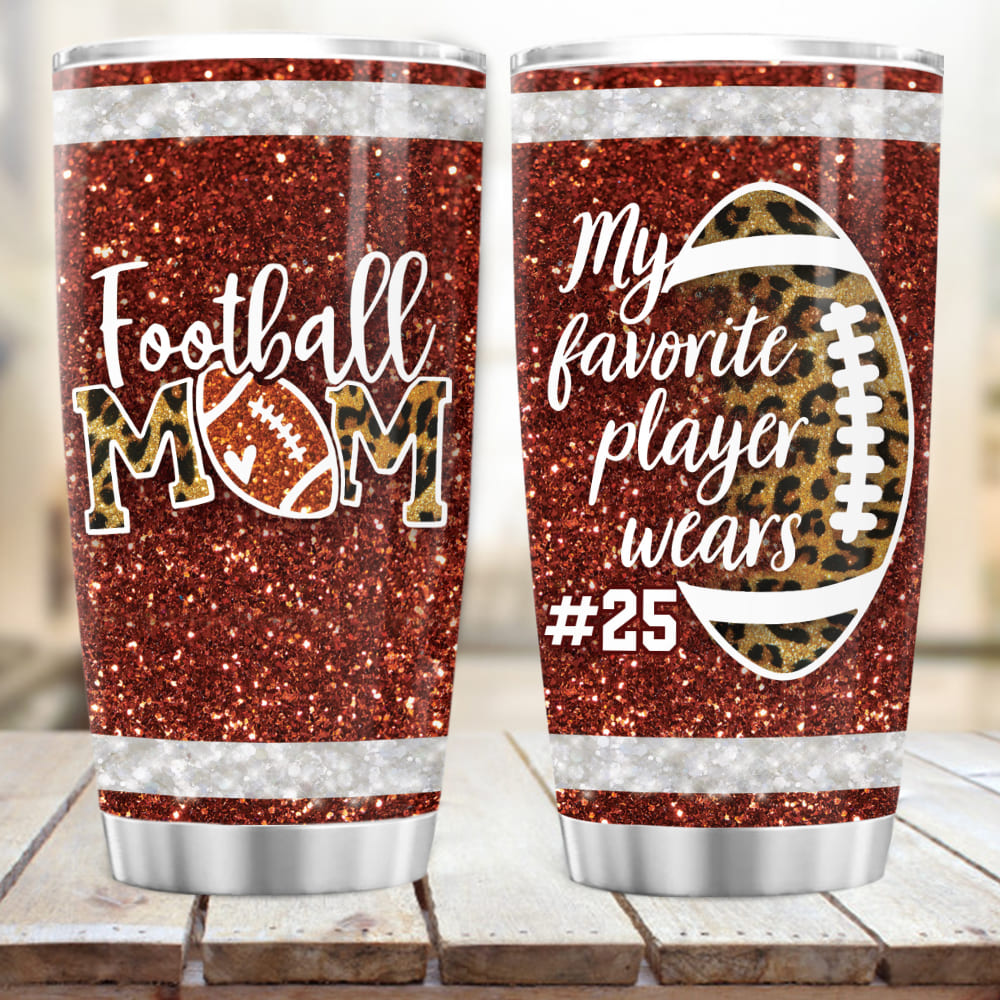 Personalized Glitter Fat Tumbler Gift - My Favorite Player Wears