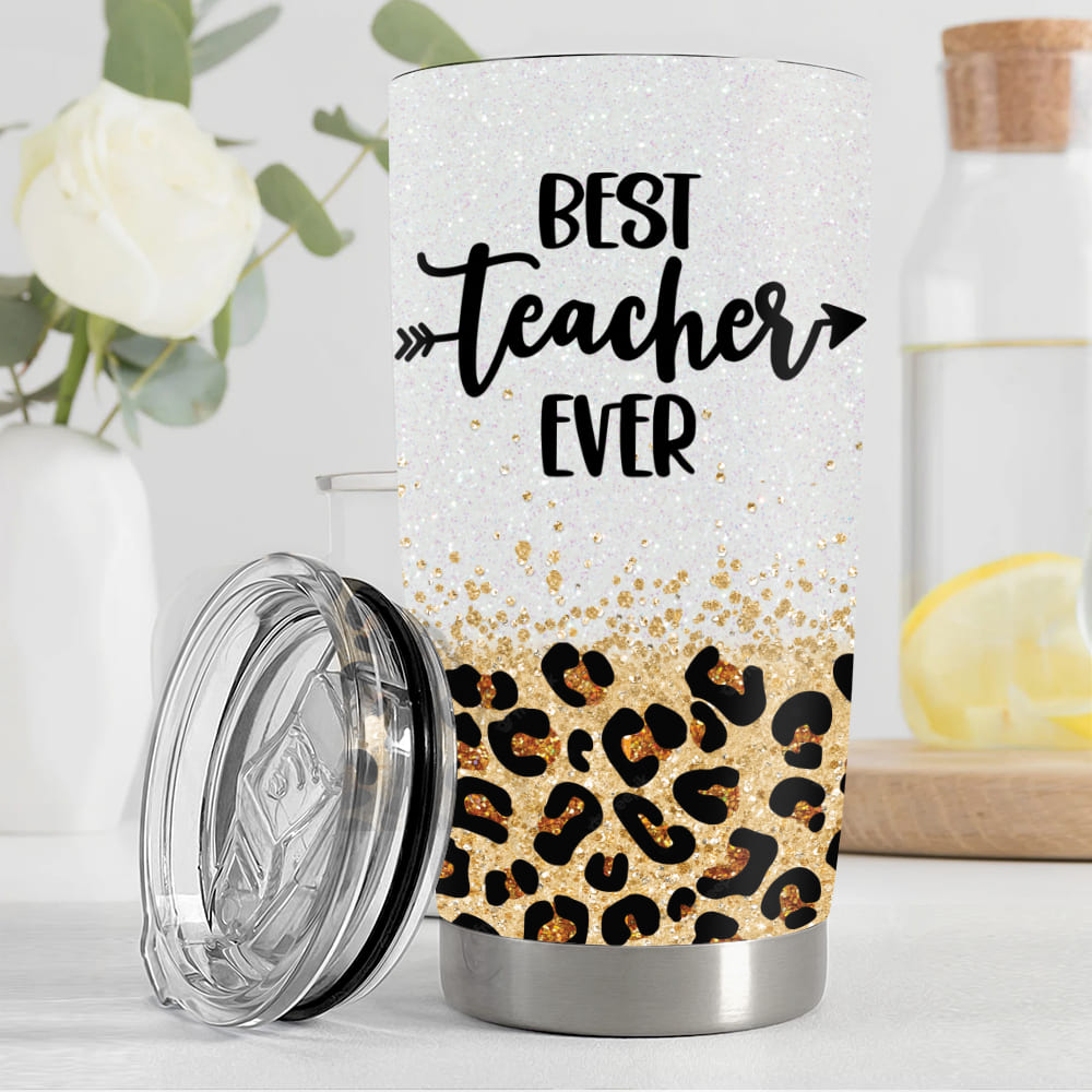 Personalized Teacher Clear Glass Tumbler, Teach Them - Unifury