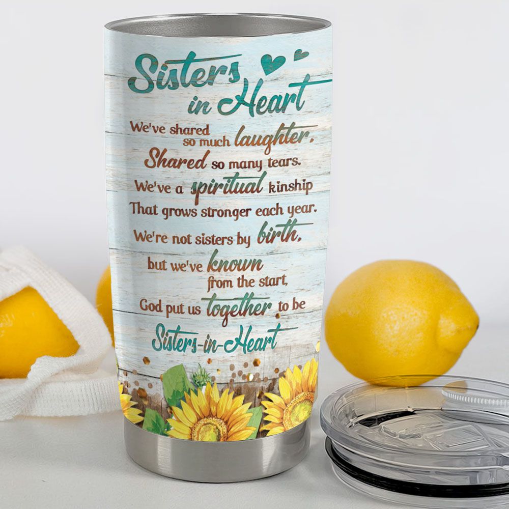 Personalized Fat Tumbler Gift - Sisters in heart