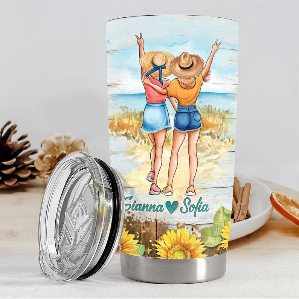Personalized Fat Tumbler Gift - Sisters in heart