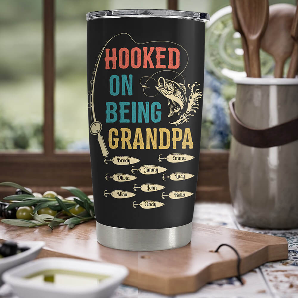 Personalized Fishing Fat Tumbler Gift For Grandpa Tumbler - Custom Tit -  Unifury