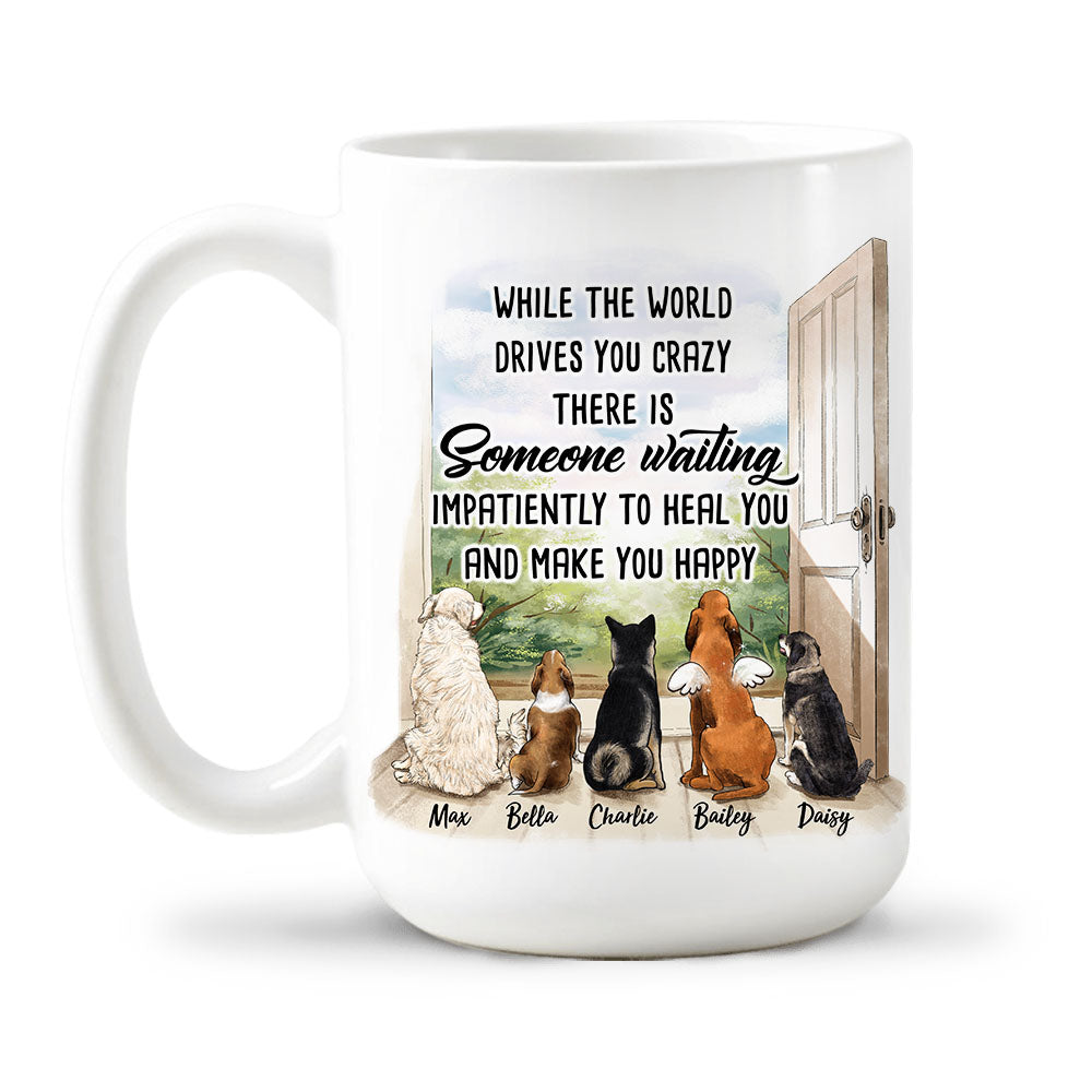 Impatiently waiting to heal you and make you happy - Custom Coffee Mug Dog Lover Gifts
