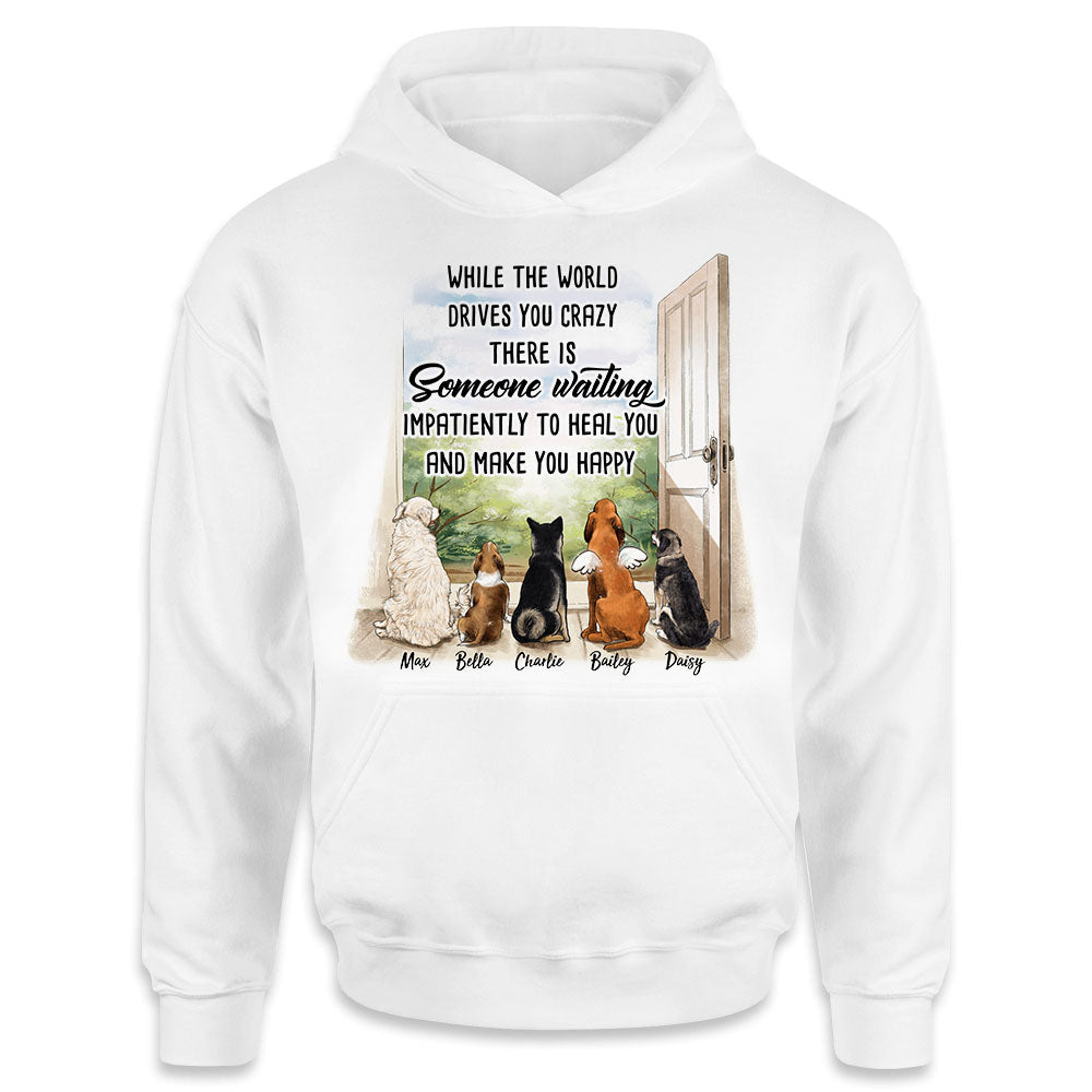 Impatiently waiting to heal you and make you happy - Custom Hoodie Dog Lover Shirt