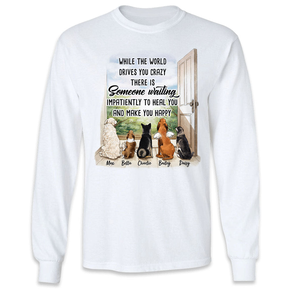 Impatiently waiting to heal you and make you happy - Custom Long Sleeve Dog Lover Shirt