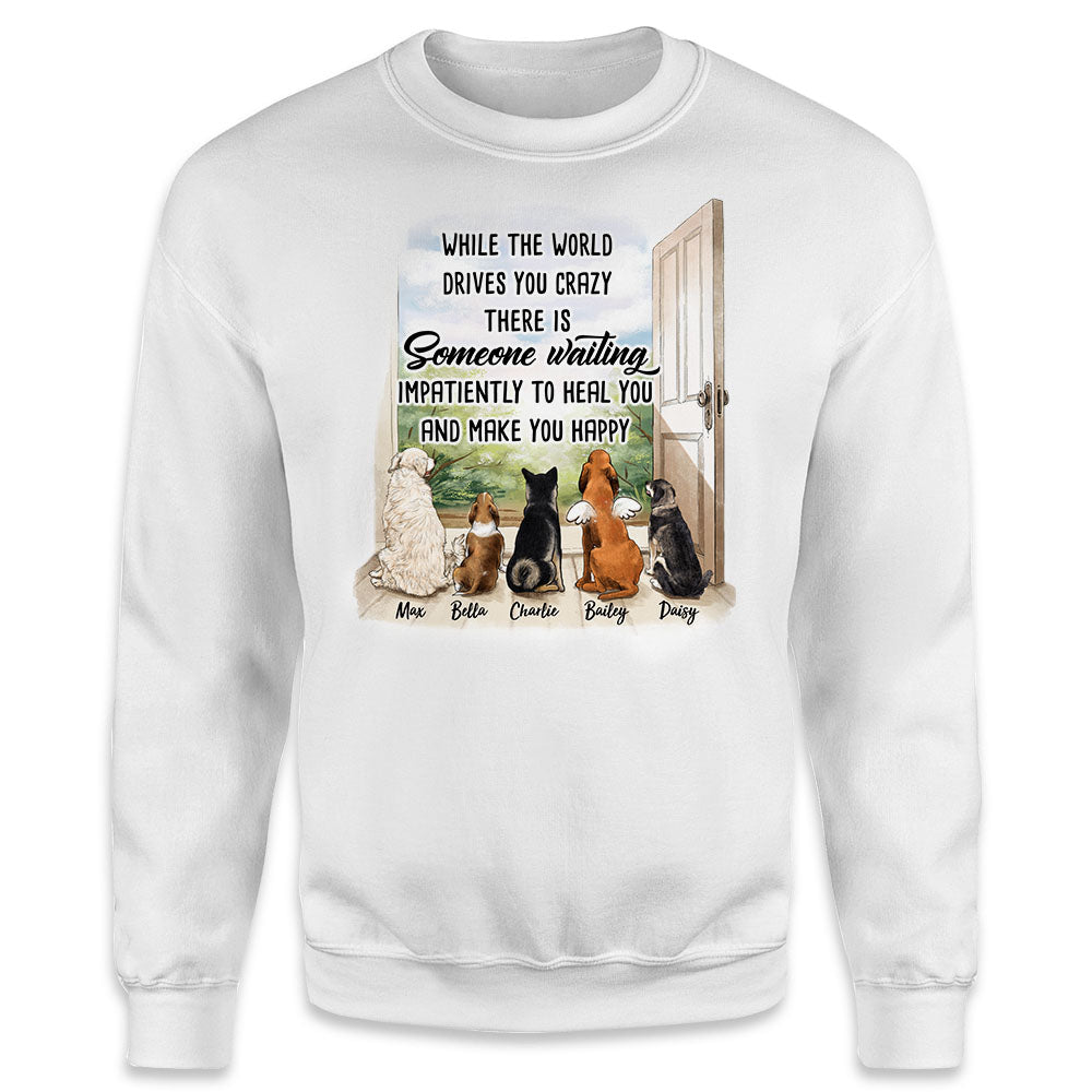 Impatiently waiting to heal you and make you happy - Custom Sweatshirt Dog Lover Shirt